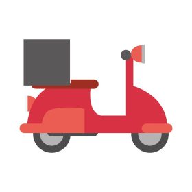 دانلود وکتور تحویل موتور سیکلت غذای رستوران خرید اینترنتی کووید