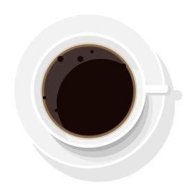 دانلود وکتور یک فنجان قهوه از نمای بالا