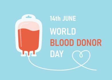 دانلود وکتور کیسه روز جهانی اهدای خون با خون اهدایی و قطره چکان