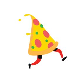 دانلود تصویر برداری از یک برش در حال اجرا از شخصیت وکتور پیتزا