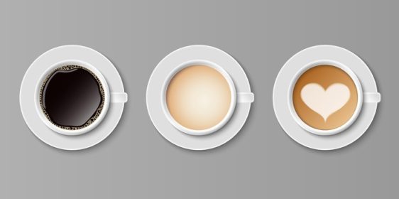 دانلود وکتور قهوه در فنجان های سفید از مجموعه بالای تصویر وکتور قهوه