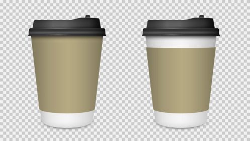 دانلود وکتور ماکت فنجان قهوه کاغذی خالی جدا شده از فنجان قهوه