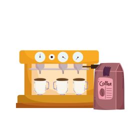 دانلود وکتور روش های دم کردن قهوه اسپرسوساز با تصویر وکتور فنجان و پک