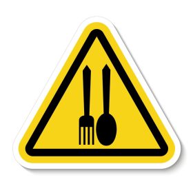 دانلود وکتور نماد ممنوعیت غذا در پس زمینه سفید