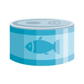 دانلود وکتور کنسرو ماهی تن آیکون ایزوله غذا
