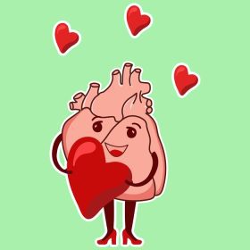 دانلود وکتور ایموجی عاشق قلب فیزیولوژیک یک ناز