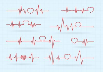دانلود وکتور ضربان قلب به شکل خط وسط