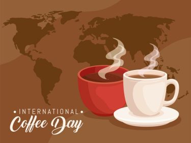 دانلود وکتور کارت روز بین المللی قهوه