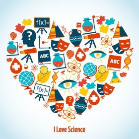دانلود وکتور آموزش مفهوم قلب با نمادهای علمی وکتور تصویر
