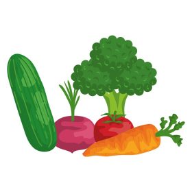 دانلود وکتور سبزیجات تازه آیکون های غذای سالم