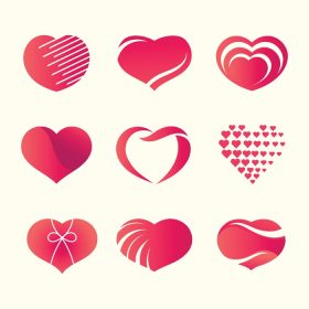 دانلود مجموعه وکتور لوگوی قلب