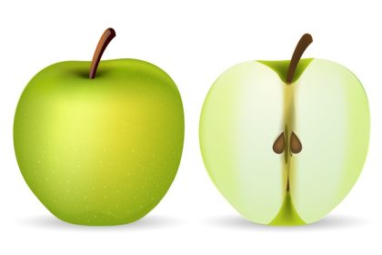 دانلود تصویر برداری از سیب سبز در پس زمینه جدا شده