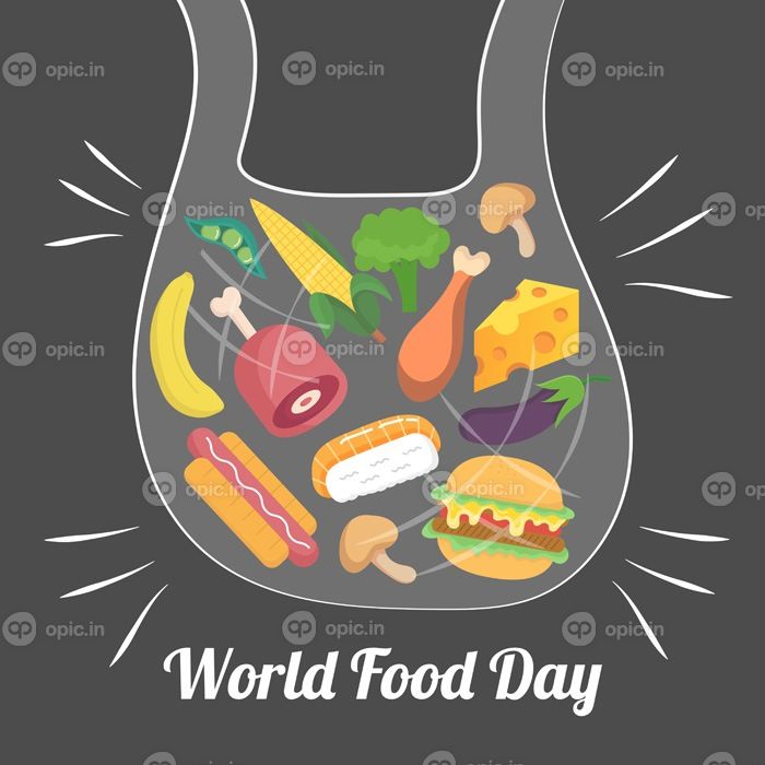 دانلود وکتور نقاشی دستی روز جهانی غذا