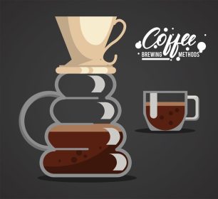 دانلود وکتور ریختن روی قهوه روش دم کردن