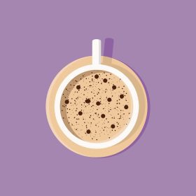 دانلود وکتور یک فنجان قهوه نمای از بالا تصویر برداری