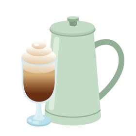 دانلود وکتور فنجان قهوه با طرح خامه و قابلمه