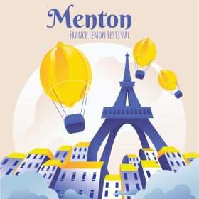 دانلود وکتور جشنواره لیمو معروف fete du citron در منتون فرانسه عالی برای پوستر دعوت و چاپ هنری