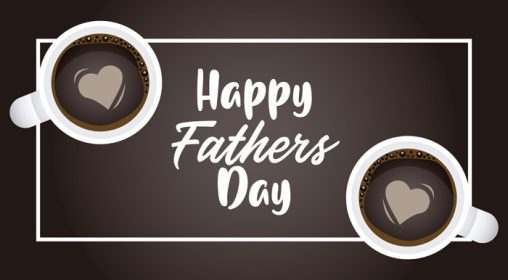 دانلود وکتور کارت تبریک روز پدر با فنجان قهوه