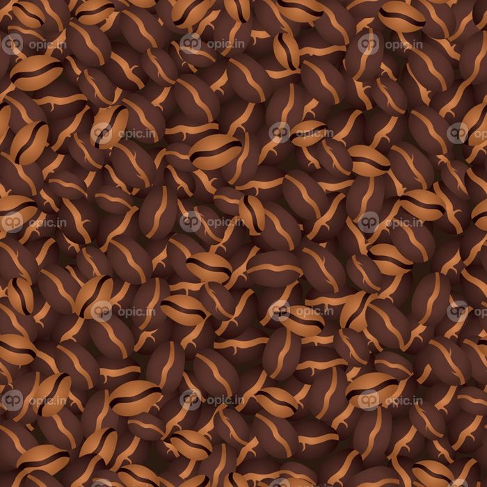 دانلود وکتور الگوی بدون درز با دانه های قهوه عربیکا و روبوستا