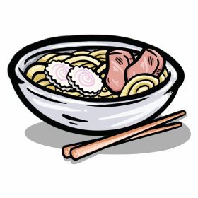 دانلود وکتور تصویر برداری دستی از رشته فرنگی رامن غذای ژاپنی