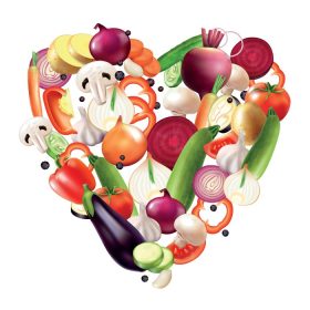 دانلود تصویر وکتور ترکیب قلب سبزیجات