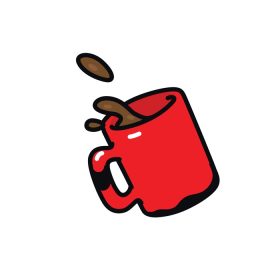 دانلود آیکون وکتور لیوان قرمز با وکتور قهوه تصویر یک لیوان از