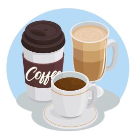دانلود وکتور نوشیدنی قهوه در فنجان و آیکون قابلمه بردارید
