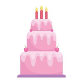 دانلود وکتور کیک تولد با شمع منو شخصیت کارتونی تصویر وکتور غذا