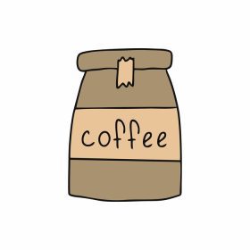 دانلود وکتور قهوه فوری در بسته بندی کاغذی با برچسب قهوه