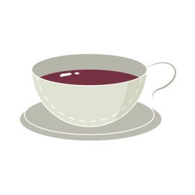 دانلود وکتور فنجان قهوه روی ظرف نوشیدنی به سبک کارتونی تازه