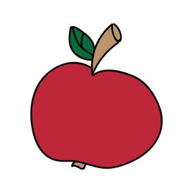 دانلود وکتور کارتون مفهوم غذای سیب