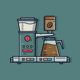 دانلود وکتور قهوه ساز برای تصویر برداری باریستا با سبک طراحی صاف و تمیز آماده استفاده