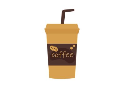 دانلود وکتور تصویر قهوه با طرحی ساده