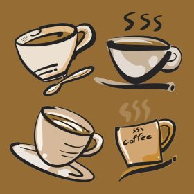 دانلود وکتور تصویر فنجان قهوه برای محتوای نوشیدنی داغ