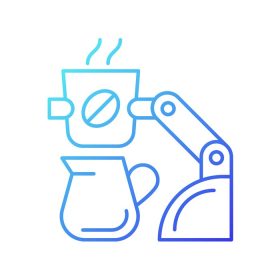 دانلود وکتور قهوه ساز ربات شیب وکتور خطی آیکون رباتیک