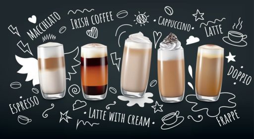 دانلود وکتور نوشیدنی قهوه مفهوم واقعی