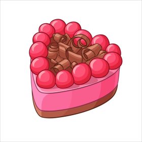 دانلود وکتور تصویر وکتور کیک توت شکل قلب