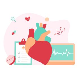 دانلود وکتور درمان قلبی مدرن مفهوم تحقیق بیماری قلبی
