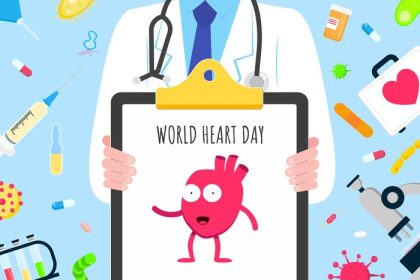 دانلود وکتور پوستر طرح مفهومی روز جهانی قلب به سبک مسطح