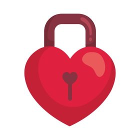 دانلود وکتور قفل به شکل نماد قلب جدا شده