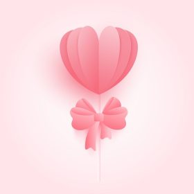 دانلود وکتور قلب اوریگامی وب با روبان صورتی پس زمینه مفهوم عشق برای روز مبارک مادر روز تولد روز ولنتاین وکتور تصویر هنری کاغذی