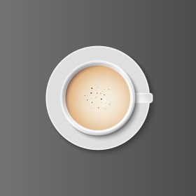 دانلود وکتور قهوه لاته در فنجان های سفید از تصویر وکتور بالا