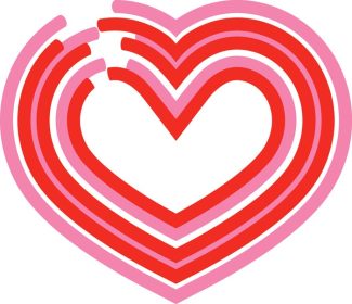 دانلود وکتور قلب شکل گرفته از خط منحنی صورتی قرمز