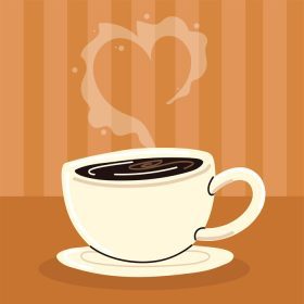 دانلود وکتور فنجان قهوه با قلب