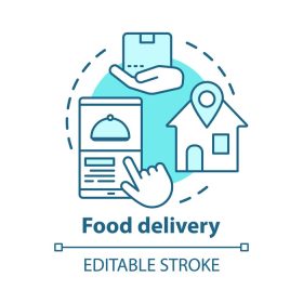 دانلود وکتور برنامه تحویل غذا نماد مفهومی خدمات مشتری ناهار