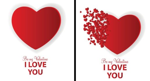 دانلود وکتور مجموعه بزرگ کارت تبریک روز ولنتاین با وکتور قلب