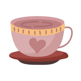دانلود وکتور فنجان قهوه با طرح وکتور قلب