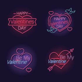 دانلود مجموعه وکتور متن تبریک روز ولنتاین با قلب