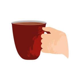 دانلود وکتور دست با فنجان قهوه