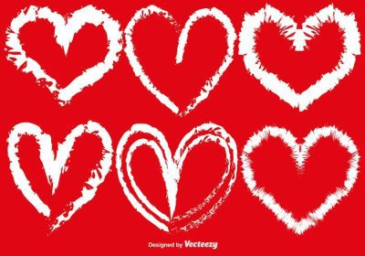 دانلود وکتور قلب های طراحی شده با دست مختلف برای روز ولنتاین وکتور پس زمینه قرمز